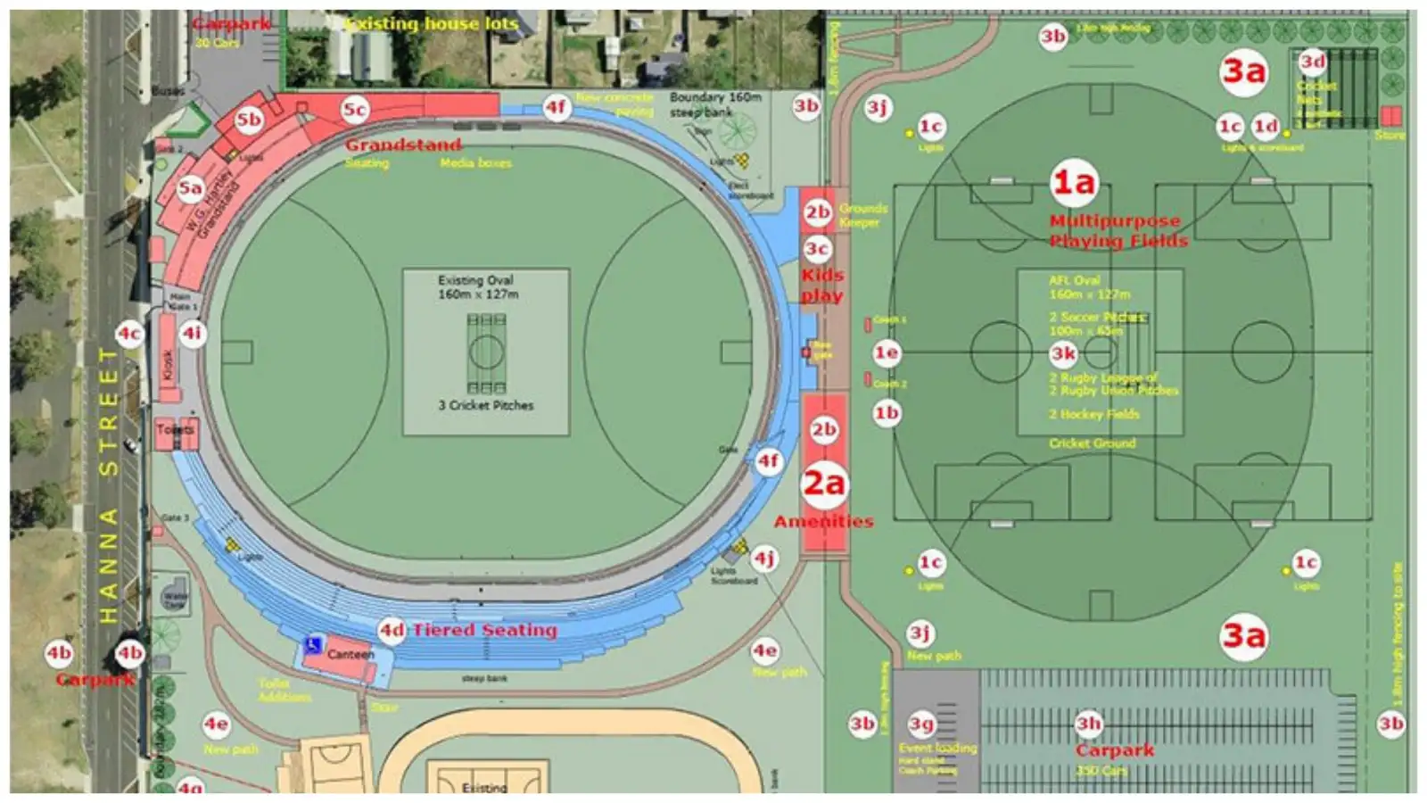 Lavington Sports Oval Boundary Length and Seating Capacity