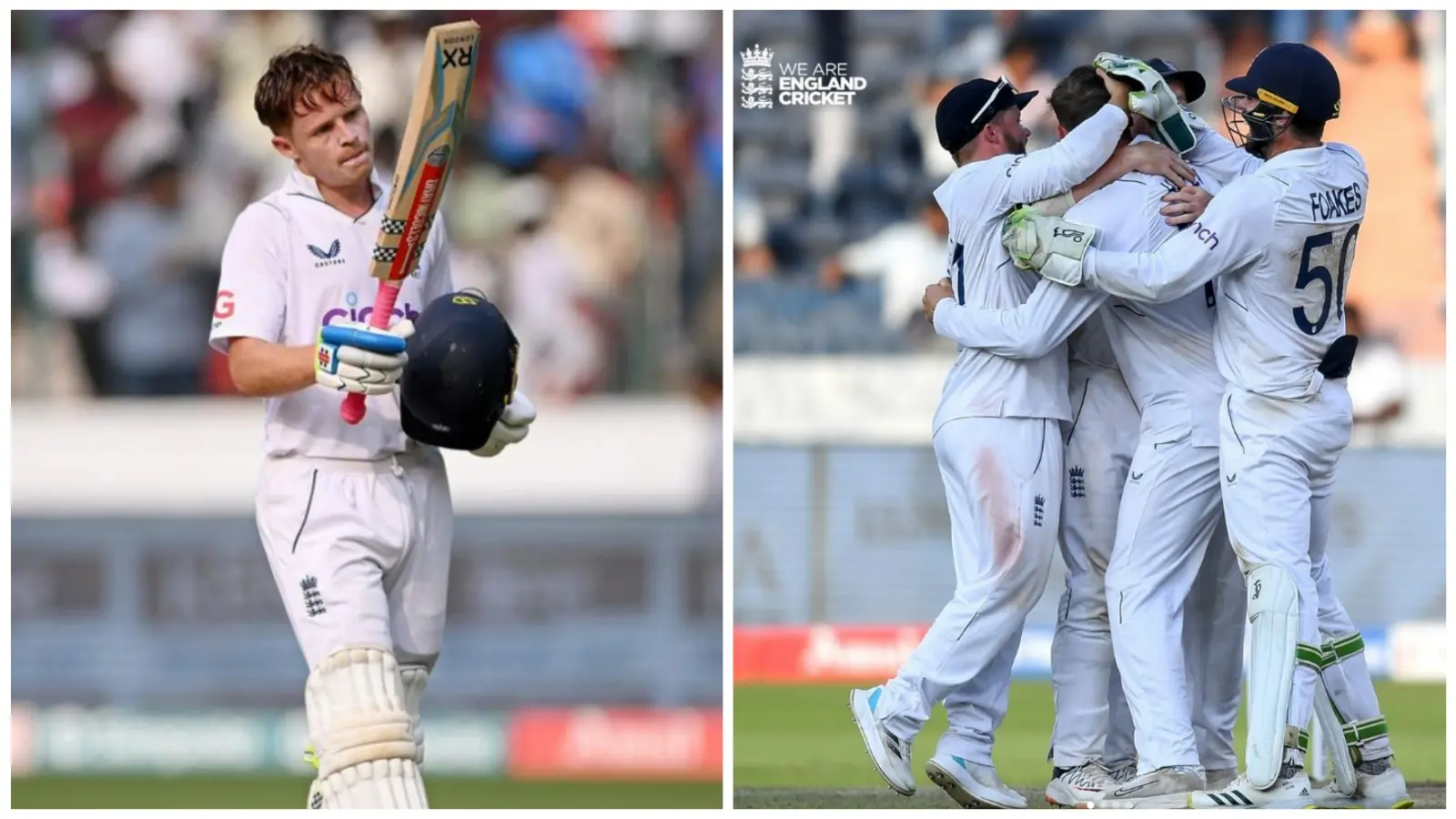 India lost the test in Hyderabad after strong performances from Pope and Hartley.
