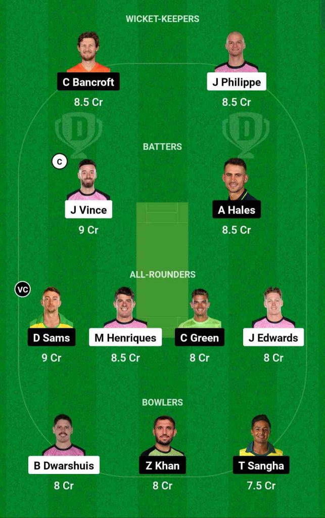 SIX vs THU Dream11 Prediction Team for Today's Match